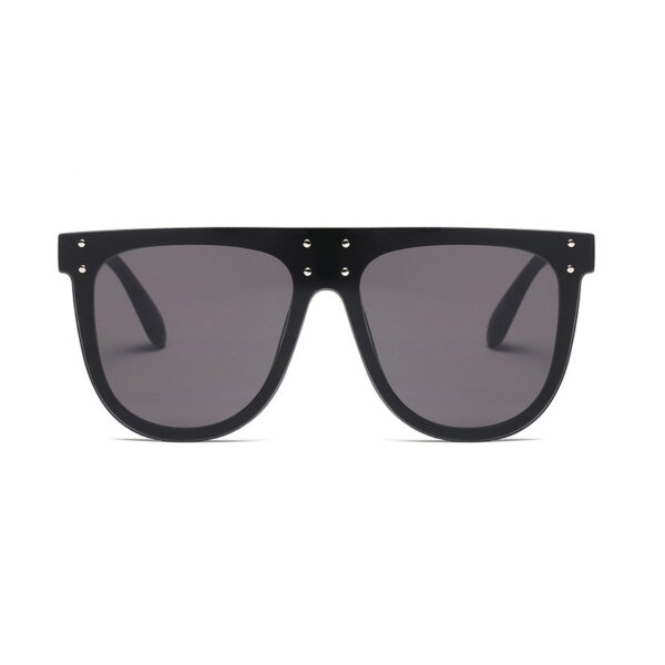 Oversized black flat top sunglasses
