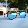 Blue mirror sunglasses with reflective lens for men in South Africa