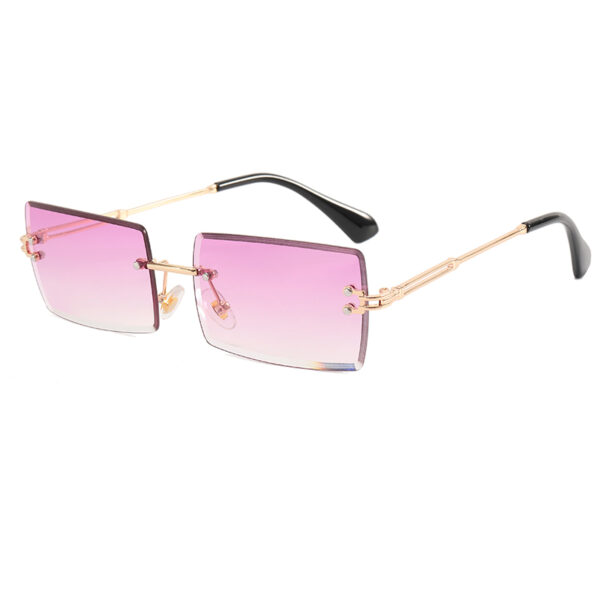 pink rimless Sunglasses