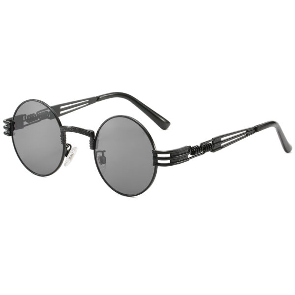 round Black sunglasses with black lens and black frame