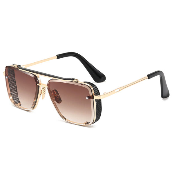 Brown lens double nose bridge and dual brow bar square sunglasses for men an affordable alternative to brand sunglasses sunglass hut