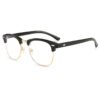 Blue light blocking clear glasses with glossy black frame