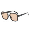 Aviator sunglasses with brown lens and black frame