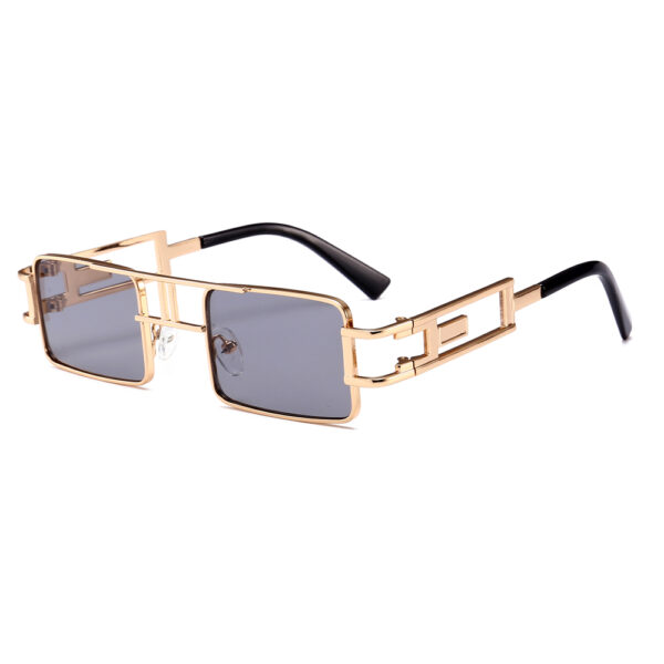 Black square metal frame sunglasses